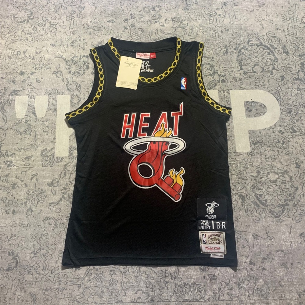Mitchell & Ness Miami Heat Jersey Mens Small Black NWT DJ Khaled We The Best BR